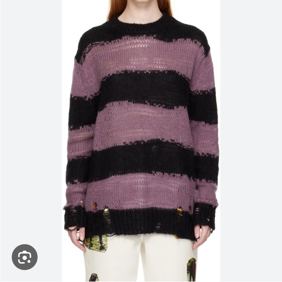 Acne Studios distressed stripe alpaca sweater - Picture 1 of 4